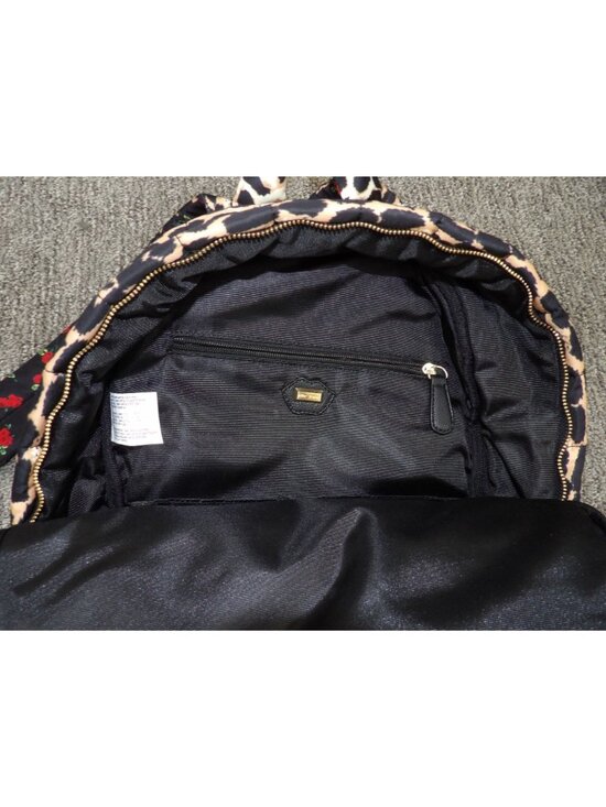 Betsey Johnson Plaid & Leopard Print Backpack With Gold Accents Polka Dot Detail main image 5